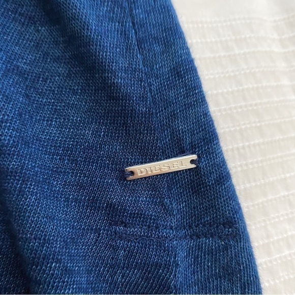 Diesel BLUE CHAMBRAY BLACK HEM SLEEVELESS SLIT MAXI CASUAL DRESS - Picture 9 of 9